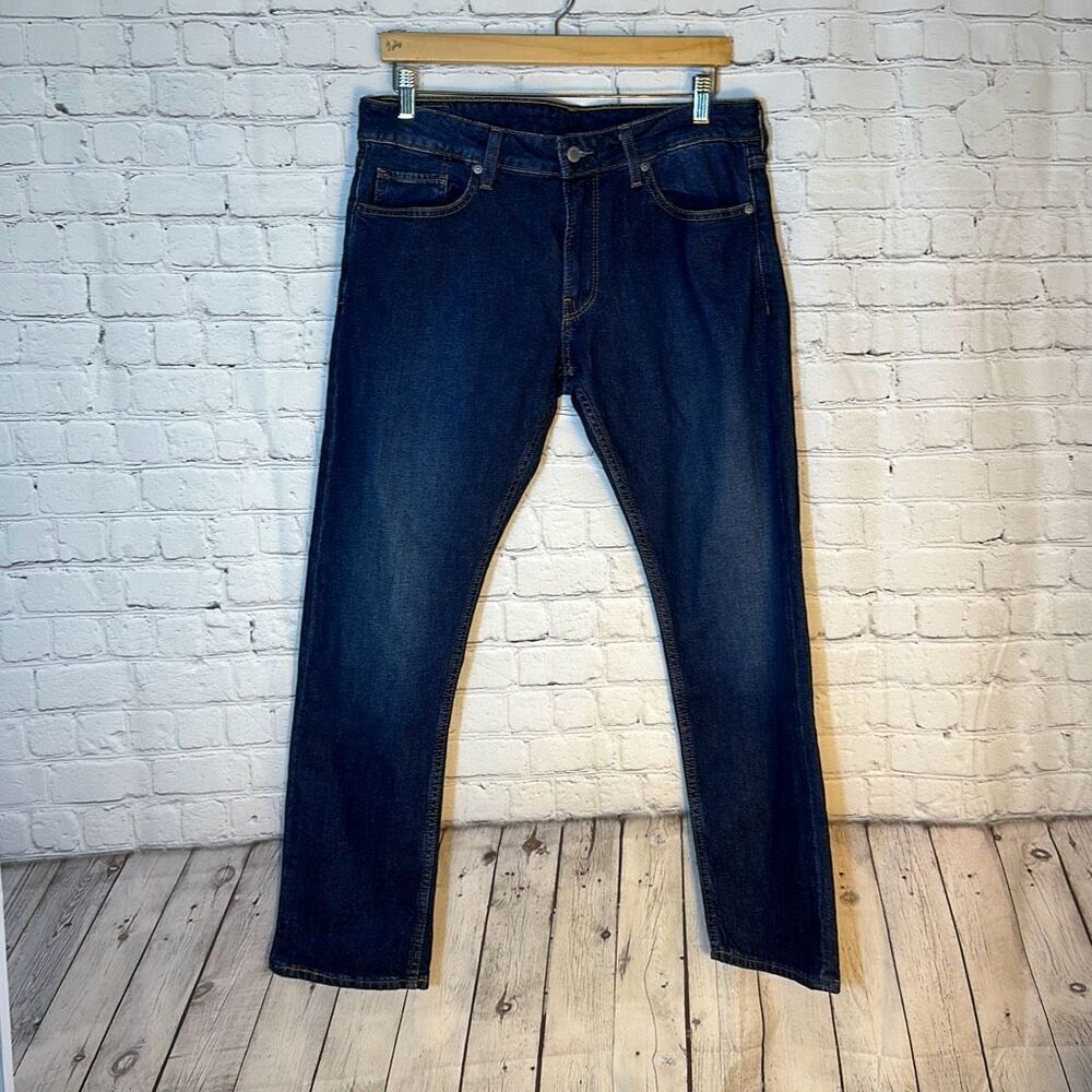 Bonobos Blue All‎ Season Dark Rinse Denim Straight Leg Jeans Mens Size W33 X L30